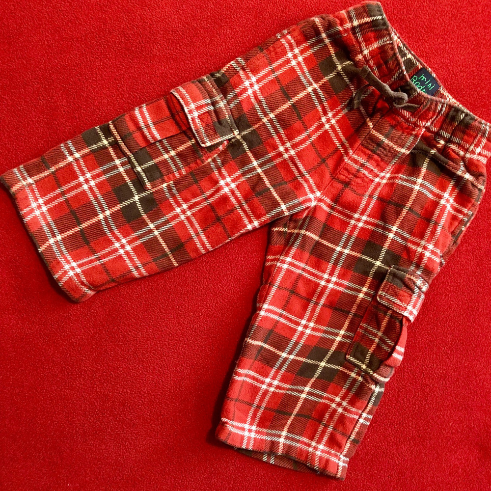 Mini Boden plaid flannel pants